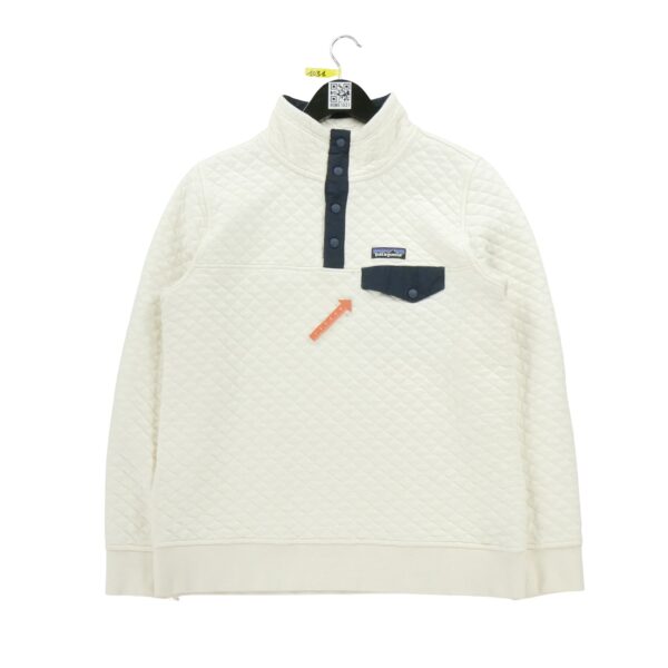Pull polaires homme manches longues blanc Patagonia Col Montant