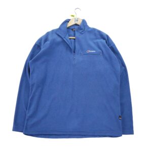 Pull polaires homme manches longues bleu Berghaus Col Montant