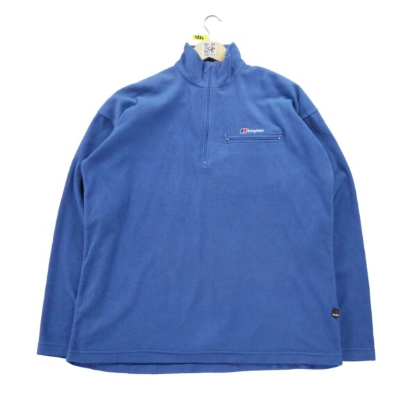 Pull polaires homme manches longues bleu Berghaus Col Montant
