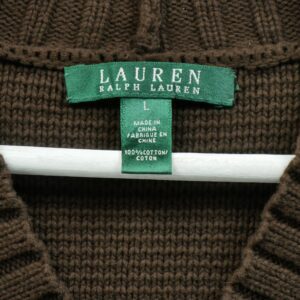 Sweat a capuche femme manches longues marron Polo Ralph Lauren Col V