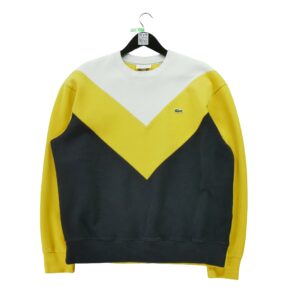 Sweat homme manches longues jaune Lacoste Col Rond