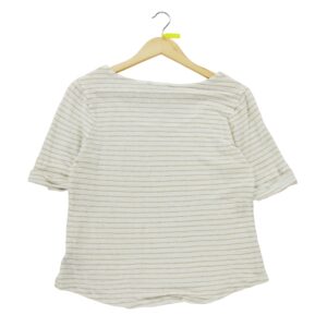 T shirt manches courtes femme blanc Ralph Lauren Motif a rayures Col Rond