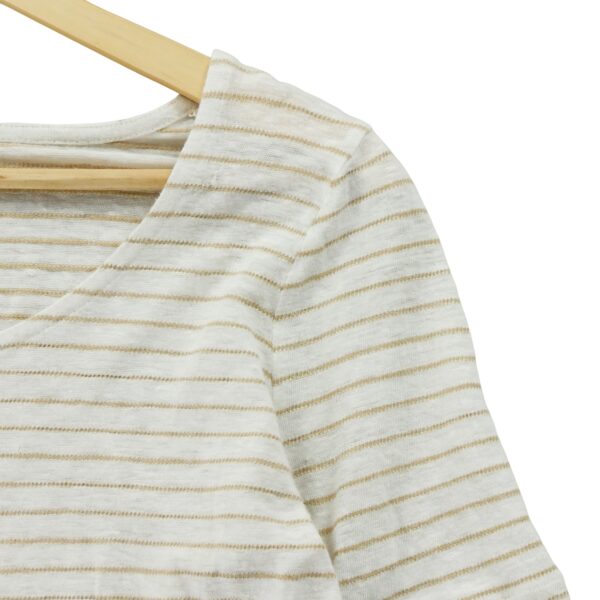 T shirt manches courtes femme blanc Ralph Lauren Motif a rayures Col Rond