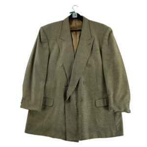 Blazer homme manches longues beige Vintage Motif a motifs Col Revert