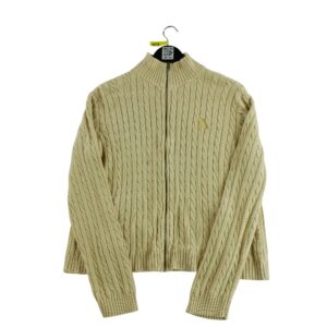 Gilet femme manches longues beige Lauren Ralph Lauren Col Montant