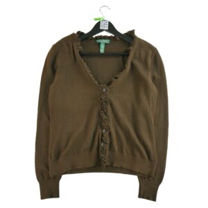 Gilet femme manches longues marron Lauren Ralph Lauren Col V