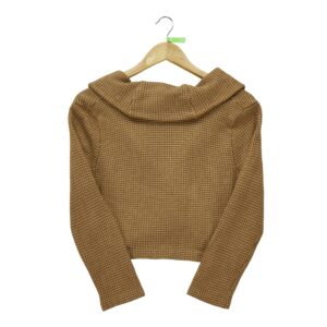 Gilet femme manches longues marron Lauren Ralph Lauren Motif a carreaux Col Revert