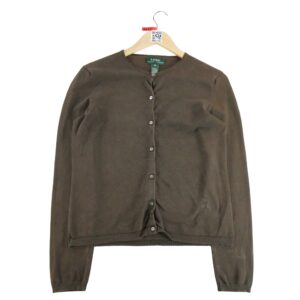 Gilet femme manches longues marron Polo Ralph Lauren Col Rond