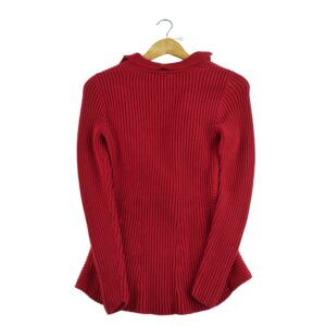 Gilet femme manches longues rouge Lauren Ralph Lauren Col Chale