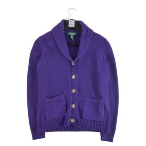 Gilet femme manches longues violet Lauren Ralph Lauren Col Chale