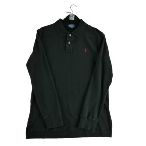 Polo manches longues enfant noir Polo Ralph Lauren Col V