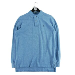 Polo manches longues homme bleu clair Polo Ralph Lauren Motif chine Col Polo