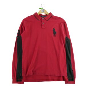 Polo manches longues homme rouge Polo Ralph Lauren Col Polo