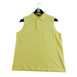 Polo sans manches femme jaune Polo Ralph Lauren Col Polo