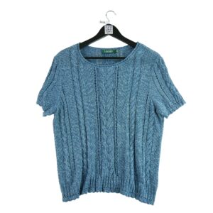 Pull femme manches courtes bleu Lauren Ralph Lauren Motif chine Col Rond