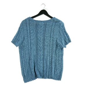 Pull femme manches courtes bleu Lauren Ralph Lauren Motif chine Col Rond