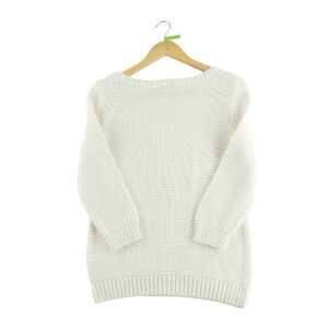 Pull femme manches longues blanc Lauren Ralph Lauren Col Rond