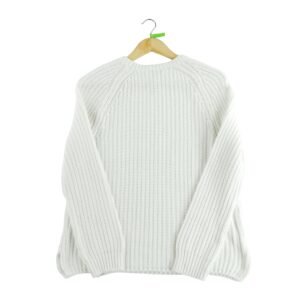 Pull femme manches longues blanc Lauren Ralph Lauren Col Rond