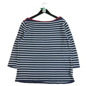 Pull femme manches longues marine Lauren Ralph Lauren Motif a rayures Col Rond