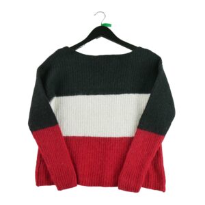 Pull femme manches longues rouge Lauren Ralph Lauren Motif a rayures Col Rond