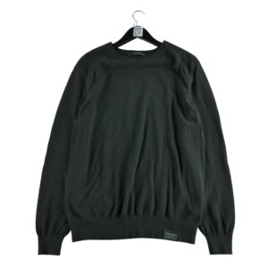 Pull homme manches longues noir Vintage Col Rond