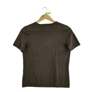 T shirt manches courtes femme marron Lauren Ralph Lauren Col Rond