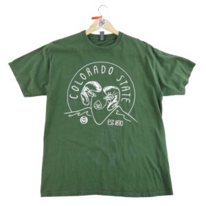 T shirt manches courtes homme vert Vintage Motif imprime Col Rond