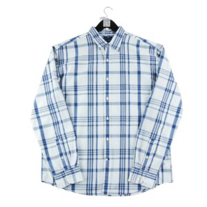 Chemise classiques homme manches longues bleu Tommy Hilfiger Motif a carreaux