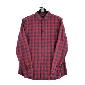 Chemise classiques homme manches longues rouge Armani Exchange Motif a carreaux