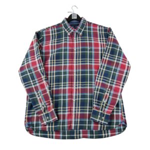 Chemise classiques homme manches longues rouge Tommy Hilfiger Motif a carreaux