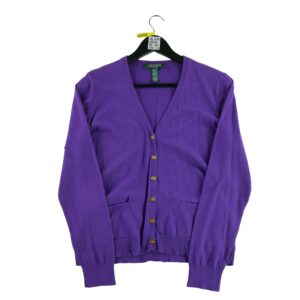 Gilet femme manches longues violet Lauren Ralph Lauren Col V