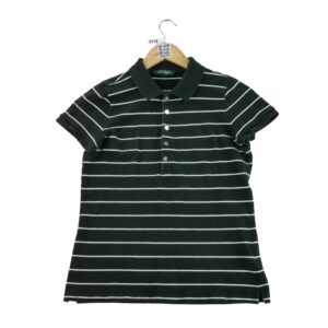 Polo manches courtes femme noir Lauren Ralph Lauren Motif a rayures Col Polo