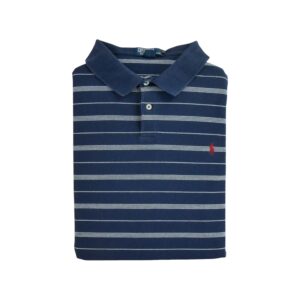 Polo manches courtes homme marine Polo Ralph Lauren Motif a rayures Col Polo