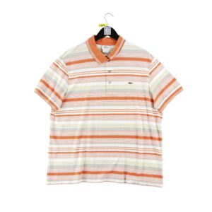 Polo manches courtes homme orange Lacoste Motif a rayures Col Polo