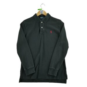 Polo manches longues enfant noir Polo Ralph Lauren Col Polo