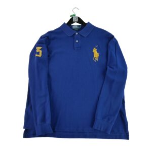 Polo manches longues homme marine Polo Ralph Lauren Col Polo
