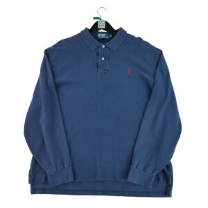 Polo manches longues homme marine Polo Ralph Lauren Col Polo