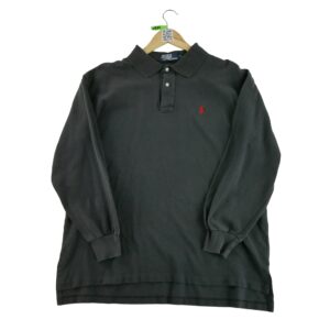 Polo manches longues homme noir Polo Ralph Lauren Col Polo