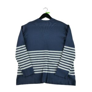 Pull femme manches longues marine Lauren Ralph Lauren Motif a rayures Col V