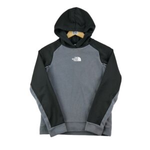 Sweat a capuche enfant manches longues gris The North Face Col Rond