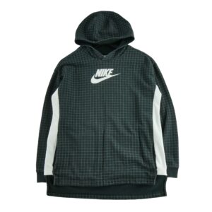 Sweat a capuche enfant manches longues noir Nike Motif a carreaux Col Rond
