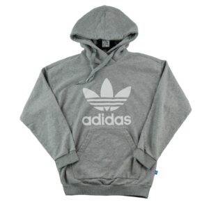 Sweat a capuche homme manches longues gris Adidas Motif chine Col Rond