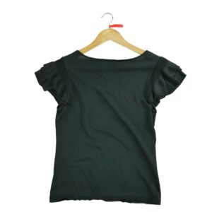 T shirt manches courtes femme noir Lauren Ralph Lauren Col Rond