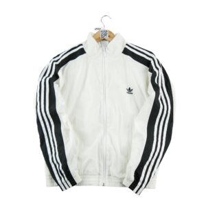 Veste de survetements femme manches longues blanc Adidas Col Montant