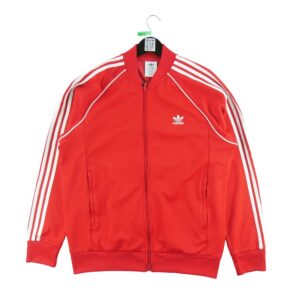 Veste de survetements homme manches longues rouge Adidas Col Montant