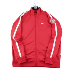 Veste de survetements homme manches longues rouge Nike Col Montant Equipe Manchester United