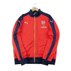 Veste de survetements homme manches longues rouge Puma Col Montant Equipe Arsenal