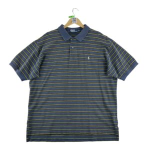 Polo manches courtes homme marine Polo Ralph Lauren Motif a rayures Col Polo