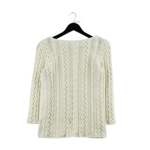 Pull femme manches longues blanc Lauren Ralph Lauren Col Rond