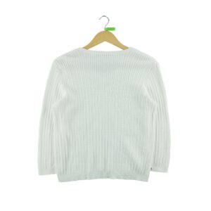 Pull femme manches longues blanc Lauren Ralph Lauren Col V